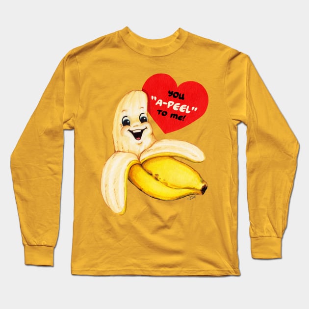 Valentine Banana Long Sleeve T-Shirt by KellyGilleran